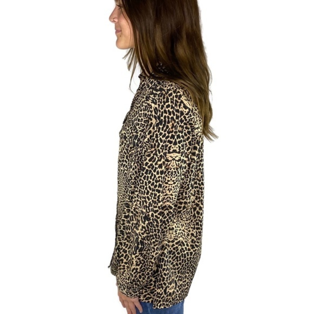 Notations Leopard Print Along Sleeves Button Dn - image 3